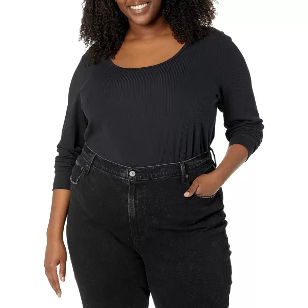 Amazon Essentials Womens SlimFit Scoop Neck Rib Sweater Available in Plus Size Pack of 2Black