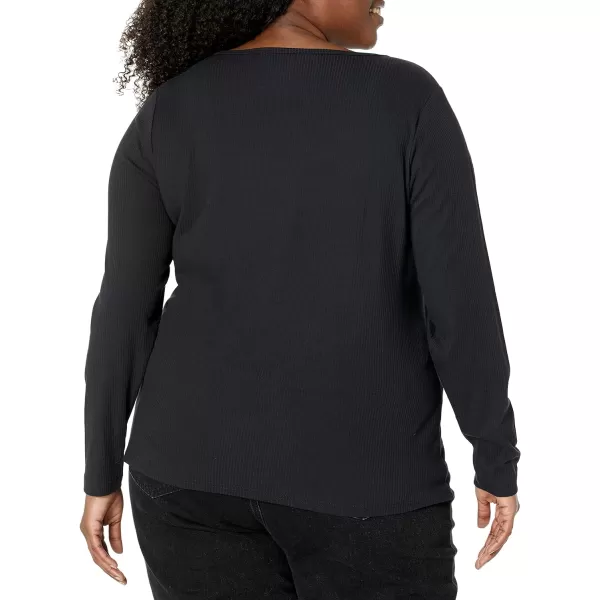 Amazon Essentials Womens SlimFit Scoop Neck Rib Sweater Available in Plus Size Pack of 2Black