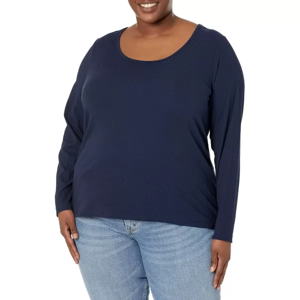 Amazon Essentials Womens SlimFit Scoop Neck Rib Sweater Available in Plus Size Pack of 2BlackCharcoal Heather