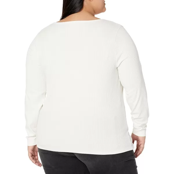 Amazon Essentials Womens SlimFit Scoop Neck Rib Sweater Available in Plus Size Pack of 2Eggshell WhiteBlack