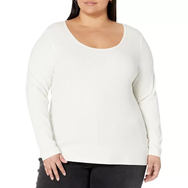 Amazon Essentials Womens SlimFit Scoop Neck Rib Sweater Available in Plus Size Pack of 2Eggshell WhiteBlack