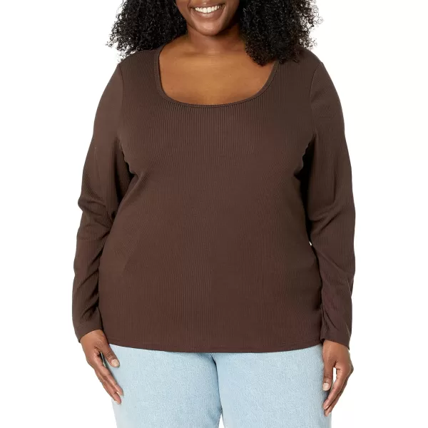 Amazon Essentials Womens SlimFit Scoop Neck Rib Sweater Available in Plus Size Pack of 2Eggshell WhiteEspresso