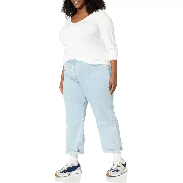 Amazon Essentials Womens SlimFit Scoop Neck Rib Sweater Available in Plus Size Pack of 2NavyWhite