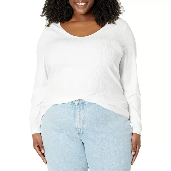 Amazon Essentials Womens SlimFit Scoop Neck Rib Sweater Available in Plus Size Pack of 2NavyWhite