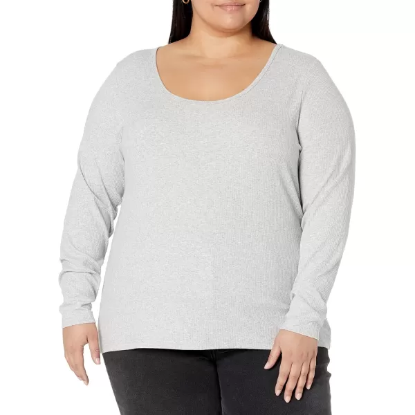 Amazon Essentials Womens SlimFit Scoop Neck Rib Sweater Available in Plus Size Pack of 2WhiteGrey