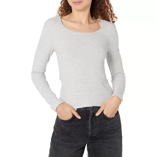 Amazon Essentials Womens SlimFit Scoop Neck Rib Sweater Available in Plus Size Pack of 2WhiteGrey