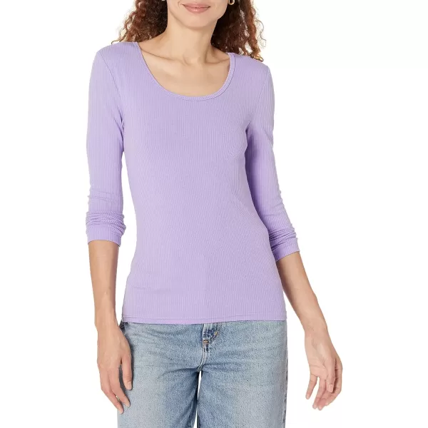 Amazon Essentials Womens SlimFit Scoop Neck Rib Sweater Available in Plus Size Pack of 2WhitePurple