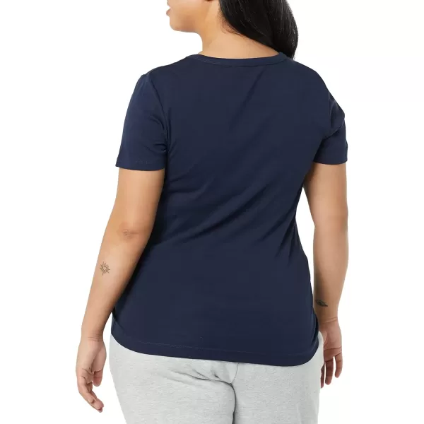 Amazon Essentials Womens SlimFit ShortSleeve Crewneck TShirt Pack of 2Navy