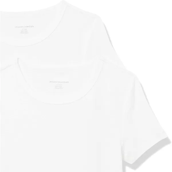 Amazon Essentials Womens SlimFit ShortSleeve Crewneck TShirt Pack of 2White