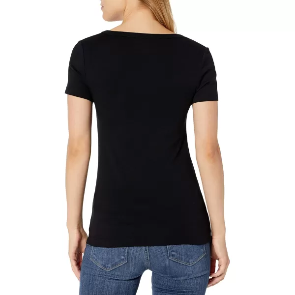 Amazon Essentials Womens SlimFit ShortSleeve VNeck TShirt Pack of 2Black