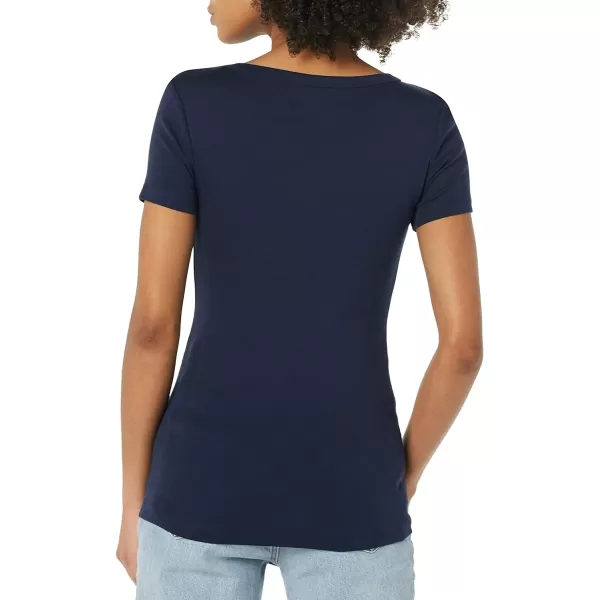 Amazon Essentials Womens SlimFit ShortSleeve VNeck TShirt Pack of 2Navy