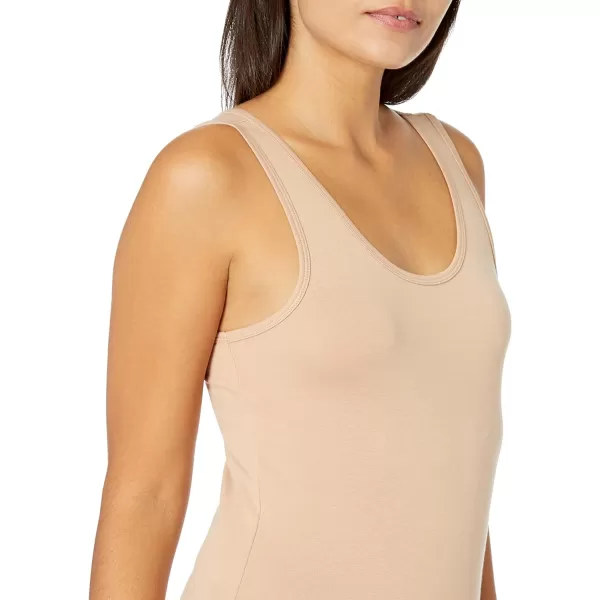 Amazon Essentials Womens SlimFit Tank Pack of 2Beige