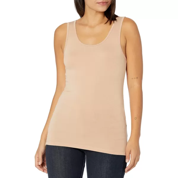 Amazon Essentials Womens SlimFit Tank Pack of 2Beige