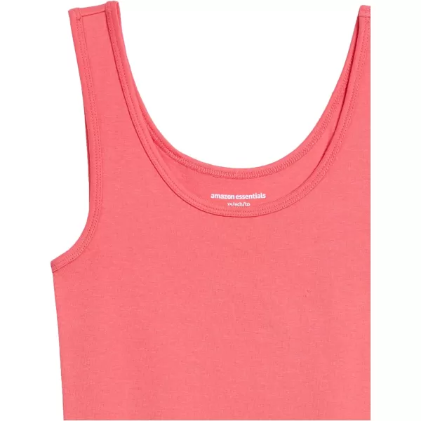 Amazon Essentials Womens SlimFit Tank Pack of 2Bright PinkWhite