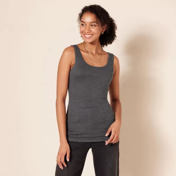 Amazon Essentials Womens SlimFit Tank Pack of 2Charcoal Heather