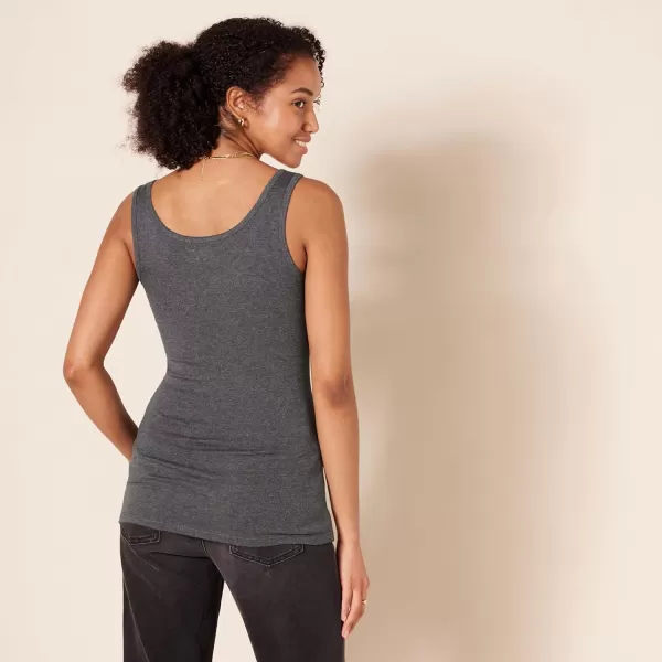 Amazon Essentials Womens SlimFit Tank Pack of 2Charcoal Heather