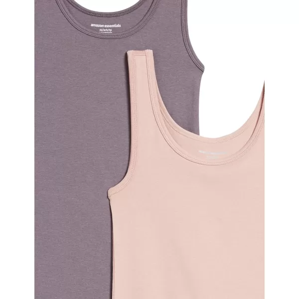 Amazon Essentials Womens SlimFit Tank Pack of 2GreyDusty Pink