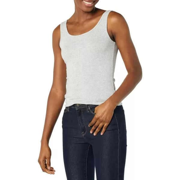 Amazon Essentials Womens SlimFit Tank Pack of 2Light Grey Heather