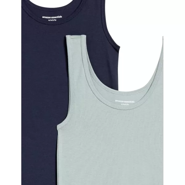 Amazon Essentials Womens SlimFit Tank Pack of 2NavySage Green