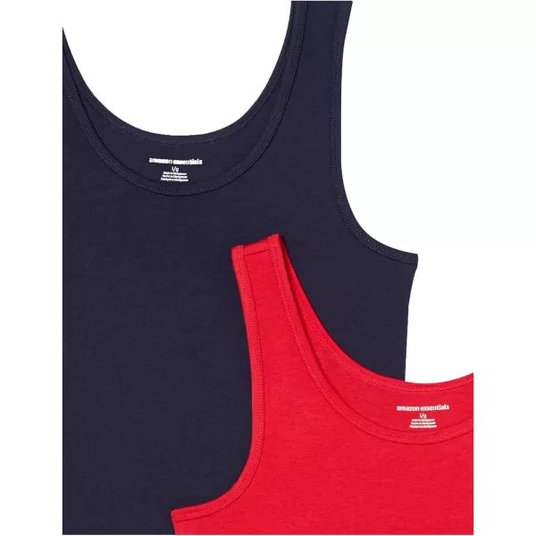 Amazon Essentials Womens SlimFit Tank Pack of 2RedNavy