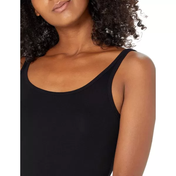 Amazon Essentials Womens SlimFit Thin Strap Tank Pack of 2Black