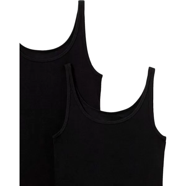 Amazon Essentials Womens SlimFit Thin Strap Tank Pack of 2Black