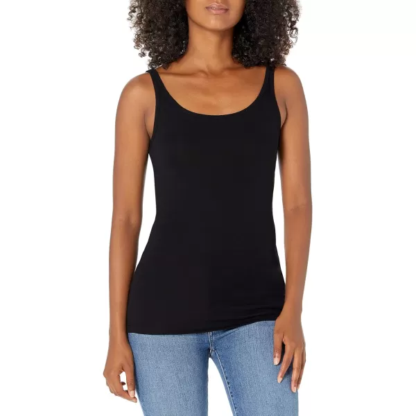 Amazon Essentials Womens SlimFit Thin Strap Tank Pack of 2Black