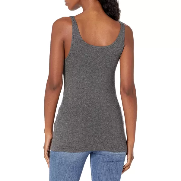 Amazon Essentials Womens SlimFit Thin Strap Tank Pack of 2BurgundyCharcoal Heather