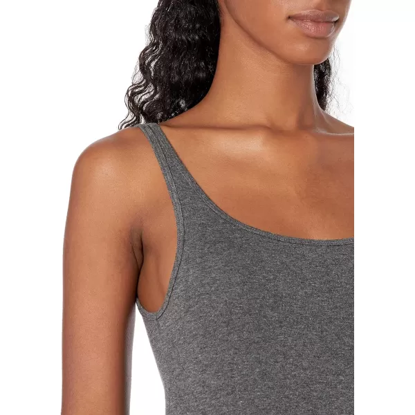 Amazon Essentials Womens SlimFit Thin Strap Tank Pack of 2BurgundyCharcoal Heather