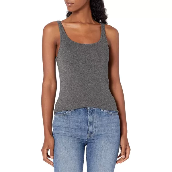 Amazon Essentials Womens SlimFit Thin Strap Tank Pack of 2BurgundyCharcoal Heather