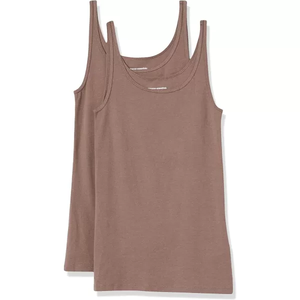 Amazon Essentials Womens SlimFit Thin Strap Tank Pack of 2Dark Beige