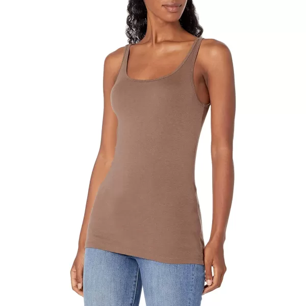 Amazon Essentials Womens SlimFit Thin Strap Tank Pack of 2Dark Beige