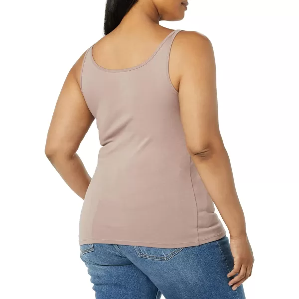 Amazon Essentials Womens SlimFit Thin Strap Tank Pack of 2Dark Taupe