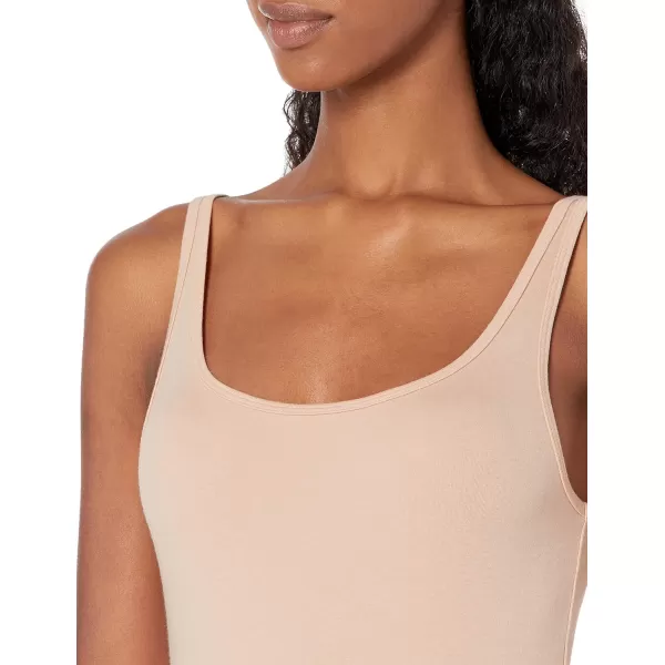 Amazon Essentials Womens SlimFit Thin Strap Tank Pack of 2Light Beige