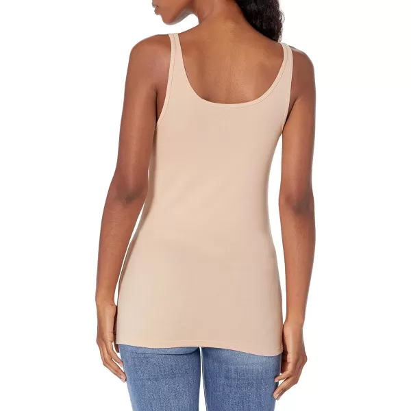 Amazon Essentials Womens SlimFit Thin Strap Tank Pack of 2Light Beige