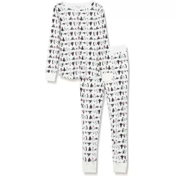 Amazon Essentials Womens SnugFit Cotton Pajama Set Available in Plus SizePenguin Parade