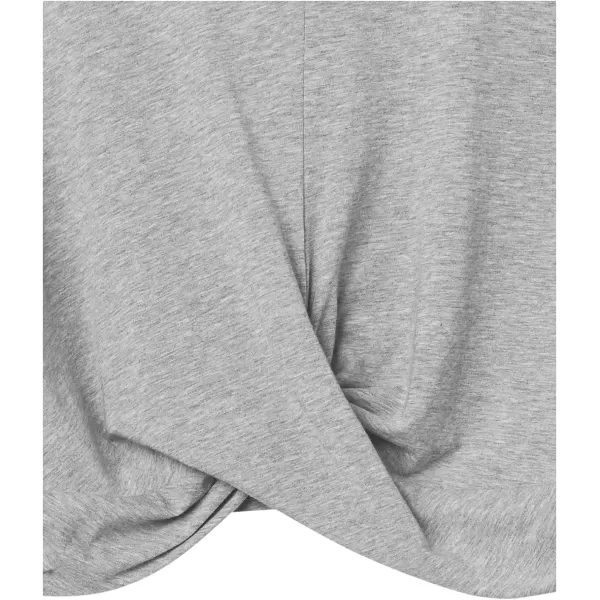 Amazon Essentials Womens Soft Cotton Knot Front Cropped Yoga TShirt Available in Plus Size Previously Core 10Light Grey Heather