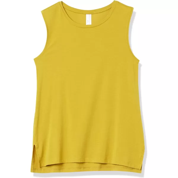 Amazon Essentials Womens Soft Cotton StandardFit Yoga Tank Available in Plus Size Previously Core 10Dark Mustard Yellow