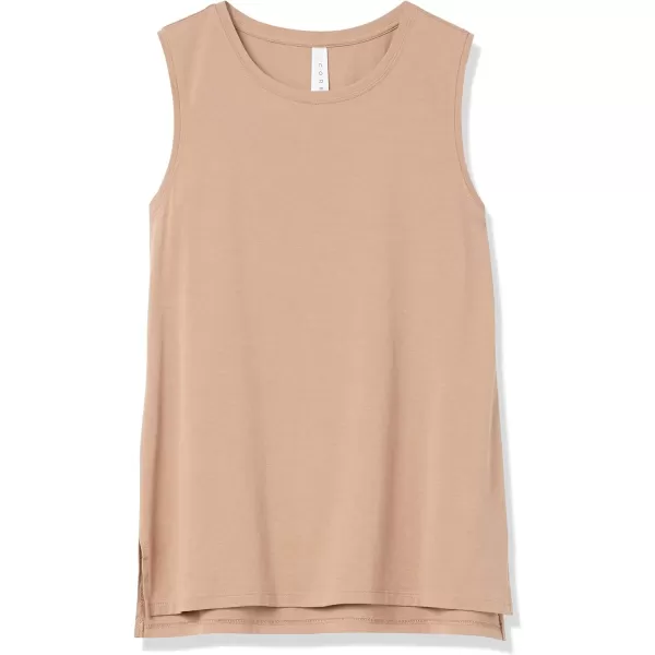 Amazon Essentials Womens Soft Cotton StandardFit Yoga Tank Available in Plus Size Previously Core 10Light Brown