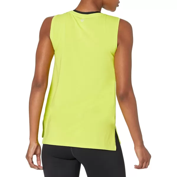 Amazon Essentials Womens Soft Cotton StandardFit Yoga Tank Available in Plus Size Previously Core 10Neon Yellow