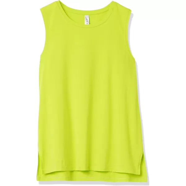 Amazon Essentials Womens Soft Cotton StandardFit Yoga Tank Available in Plus Size Previously Core 10Neon Yellow