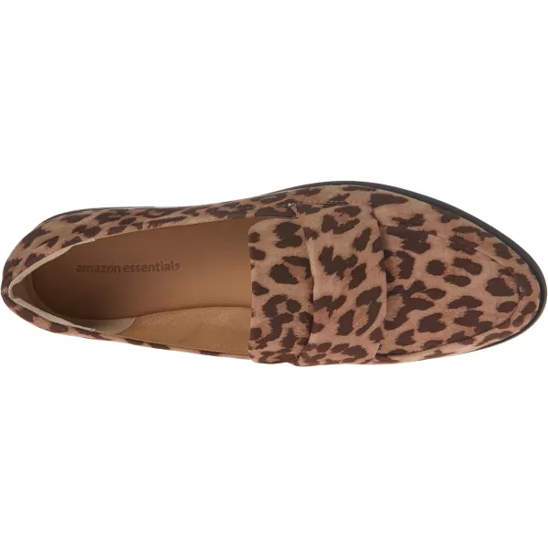 Amazon Essentials Womens Soft Moc Toe LoaferLeopard Faux Microsuede