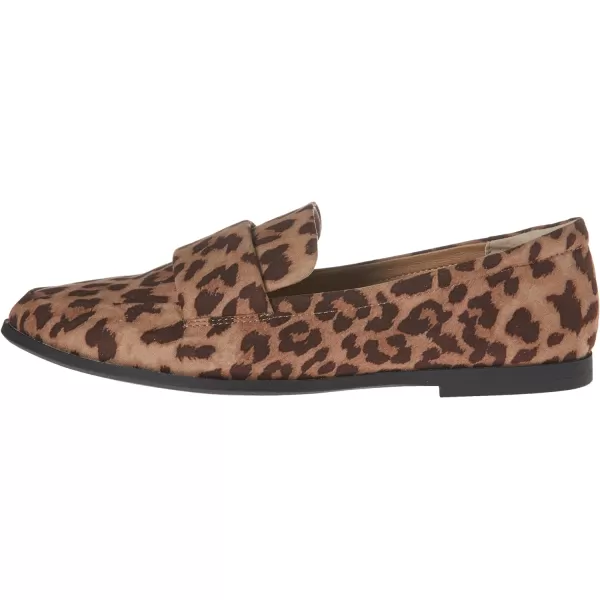 Amazon Essentials Womens Soft Moc Toe LoaferLeopard Faux Microsuede