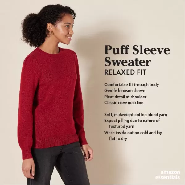 Amazon Essentials Womens Soft Touch Pleated Shoulder Crewneck SweaterBlack