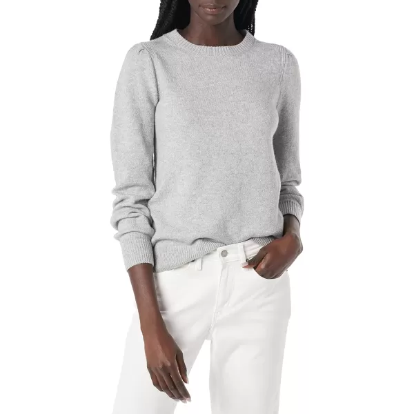 Amazon Essentials Womens Soft Touch Pleated Shoulder Crewneck SweaterGrey Heather