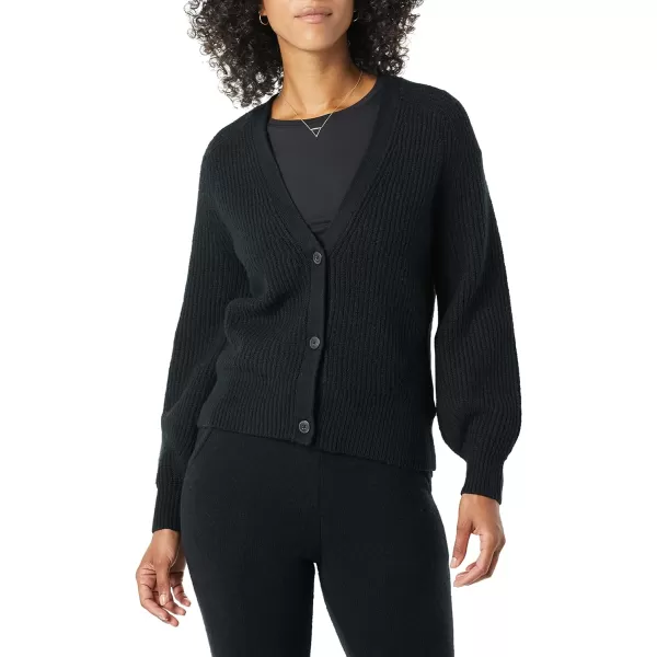 Amazon Essentials Womens Soft Touch Ribbed Blouson CardiganBlack