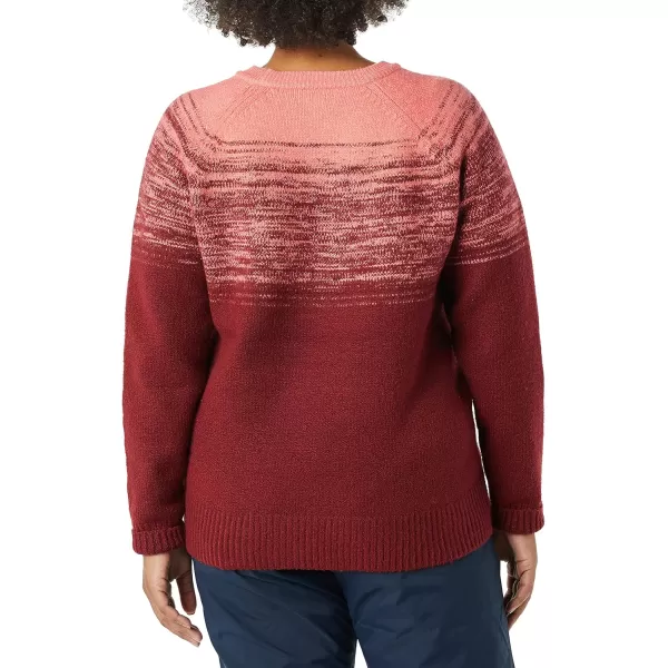 Amazon Essentials Womens SoftTouch Crewneck Novelty SweaterCoral PinkBurgundy OmbreColor Block