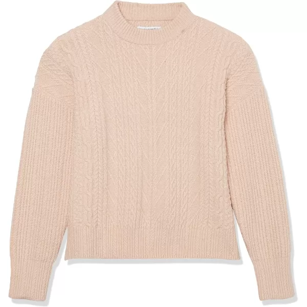 Amazon Essentials Womens SoftTouch Modern Cable Crewneck Sweater Available in Plus SizeBlush