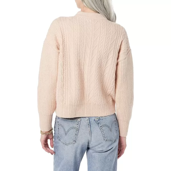 Amazon Essentials Womens SoftTouch Modern Cable Crewneck Sweater Available in Plus SizeBlush