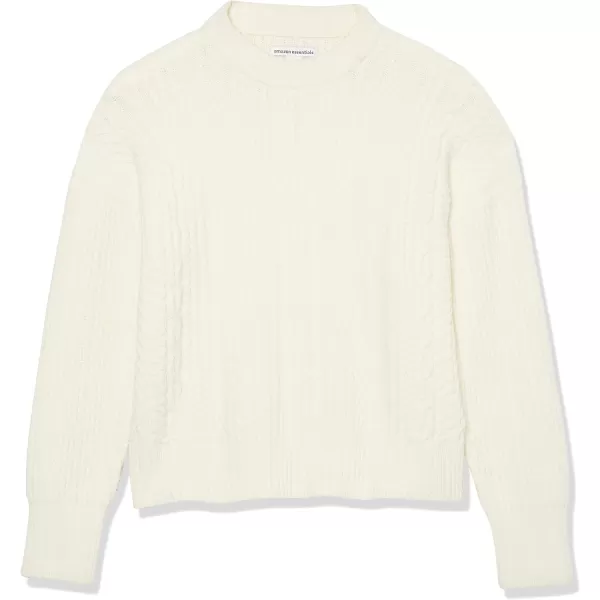 Amazon Essentials Womens SoftTouch Modern Cable Crewneck Sweater Available in Plus SizeIvory